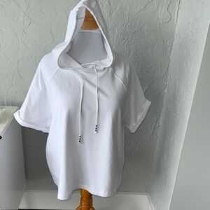 J. Jill White Hooded short sleeve sweatshirt